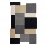 Must-hall k&auml;sitsi kootud villane vaip 200x290 cm Collage Monochrome - Flair Rugs