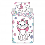 Valge puuvillane laste voodipesu 140x200 cm Marie Cat "Floral" - Jerry Fabrics