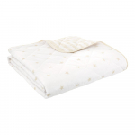 Valge/beež puuvillane tepitud laste voodikate 135x190 cm Mini Star & Stripes - Bianca