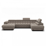 Helepruun sametist nurgadiivanvoodi (parem nurk/U-kujuline) Feraria - ELTAP