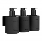 Mustad seinale kinnitatavad klaasist seebidosaatorid 3 tk komplektis 350 ml Kirei - Blomus