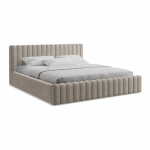 Taupe polsterdatud kaheinimesevoodi koos panipaiga ja voodip&otilde;hjaga 140x200 cm Lemi - Makamii