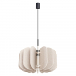 Beež metallist ripplamp tekstiilist varjuga, &oslash; 45 cm Elom - Sollux