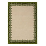 Roheline/naturaalne k&auml;sitsi kootud villane vaip 140x200 cm Wiggle Wool - Flair Rugs