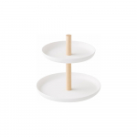 Valge statiiv 2 hoiukaussi ja p&ouml;&ouml;gipuust detailidega Tosca - YAMAZAKI