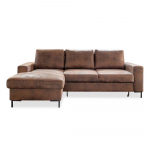 Vintage pruun kunstnahast diivanvoodi, vasakpoolne nurk Lofty Lilly - Miuform