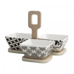 3 portselanist kausside komplekt bambustaldrikuga Alhambra - Brandani