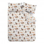 Hallikasbeež voodipesu kaheinimesevoodile 200x200 cm Halloween Highland Cow - Catherine Lansfield