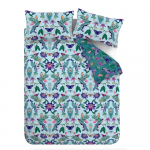 Sinine voodipesu kaheinimesevoodile 200x200 cm Mya Tropical Floral - Catherine Lansfield