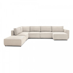 Kreem velvetist U-kujuline diivan, vasak nurk Nihad modular - Bobochic Paris