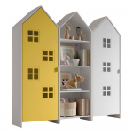 Kollane-valge avatud laste riidekapp 173x171,5 cm CASAMI BRUGES - Vipack