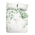 Valge-roheline puuvillane voodilina 230x220 cm Scenic Leaves - RHS