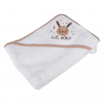 Valge puuvillane laste r&auml;tik kapuutsiga 75x75 cm Forest - B&eacute;b&eacute; Douceur