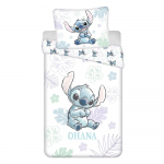 Valge puuvillane laste voodipesu 140x200 cm Lilo and Stitch "Ohana White" - Jerry Fabrics