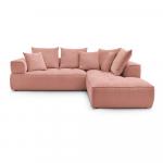 Roosa &scaron;enill-nurgadiivan (parempoolne/L-kujuline) Whesley - Bobochic Paris