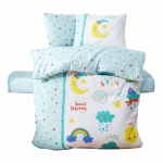 Valge-mentooliv&auml;rvi Renforc&eacute; puuvillast 4-osaline laste voodipesu komplekt 100x150 cm - Mijolnir