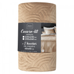 Helepruun sametist voodikatte ja padjap&uuml;&uuml;ri komplekt 240x260 cm Solange - douceur d'int&eacute;rieur