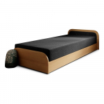 Ookerkollane/tumehall polsterdatud/puitlaastplaadist &uuml;heinimesevoodi panipaiga ja madratsiga 80x190 cm Parys - ELTAP