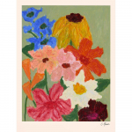 Plakat 50x70 cm Flowers on Sage Green &ndash; Carla Llanos - The Plakat Club
