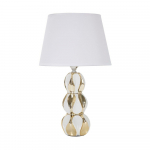 Valge/kuldne keraamiline laualamp tekstiilist varjuga (k&otilde;rgus 46 cm) Glam Balls - Mauro Ferretti