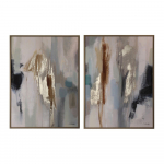 Tr&uuml;kitud/k&auml;sitsi maalitud elementidega maalid komplektis 2 raamiga/l&otilde;uendil 60x80 cm Gallery - Bizzotto
