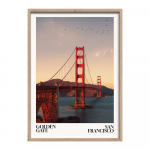 Tr&uuml;kitud pilt raamiga 50x70 cm Golden Gate - Styler