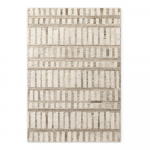 Kreemikas k&auml;sitsi kootud villane vaip 80x150 cm Boho 1.0 Linara - Vikosa