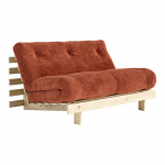 Terrakota velvetist diivanvoodi 140 cm Roots - Karup