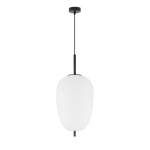 Valge/must klaasist ripplamp &oslash; 27 cm Lato - Nova Luce