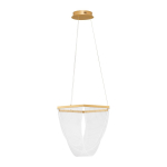 Alumiiniumist h&auml;mardatav LED-ripatslamp kuldses v&auml;rvitoonis akr&uuml;&uuml;lklaasist varjuga, l&auml;bim&otilde;&otilde;duga 52 cm Valentin - Nova Luce