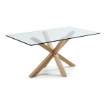 Klaasist s&ouml;&ouml;gilaud naturaalse alusega , 160 x 90 cm Argo - Kave Home