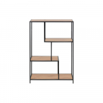 Must/loomulik tammepuust raamaturiiul 77x114 cm Seaford - Actona