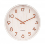 Lehtpuidust valge seinakell V&auml;ike, &oslash; 22 cm Pure - Karlsson