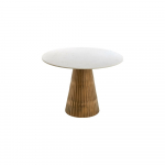 Valge-pronksiv&auml;rvi &uuml;mmargune s&ouml;&ouml;gilaud marmordekooriga &oslash; 100 cm Leyda - Light & Living