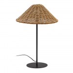 Must-puiduv&auml;rvi rotangist varjuga laualamp (k&otilde;rgus 50 cm) Urania - Kave Home