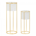 Metallist lillealused 2 tk komplektis &oslash; 17 cm (k&otilde;rgus 46 cm) Whity - Mauro Ferretti