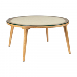 &Uuml;mmargune klaasist diivanilaud &oslash; 70 cm Haru - White Label