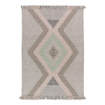 Beež taaskasutatud puuvillast k&auml;sitsi valmistatud pestav vaip 120x170 cm Chandia - Universal