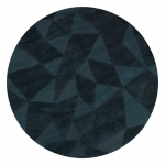 Sinakasroheline k&auml;sitsi kootud villane &uuml;mmargune vaip &oslash; 160 cm Shard Teal - Flair Rugs