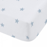 Valge/sinine puuvillane laste voodilina 70x140 cm Mini Star & Stripes - Bianca