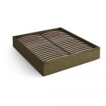 Roheline polsterdatud kaheinimesevoodi panipaigaga/ilma peatsita, koos raamiga 160x200 cm Susan &ndash; Micadoni