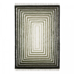 Roheline k&auml;sitsi kootud villasegu vaip 160x230 cm Boucle Frame - Flair Rugs