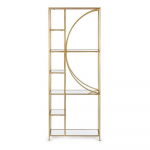 Kuldse v&auml;rvi terasest raamaturiiul 66x176x25,5 cm Elenor - Bizzotto