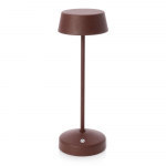 Pruun metallist LED-laualamp h&auml;mardatava/juhtmevaba laadijaga ja plastvarjuga (k&otilde;rgus 33 cm) Esprit - Bizzotto