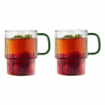 Rohelised klaasist kruusid cappuccino jaoks 2 tk komplektis 350 ml Livio - Vialli Design