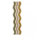 Roheline/naturaalne k&auml;sitsi kootud villane vaip 80x300 cm Cascade Wool - Flair Rugs