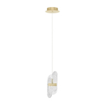 Metallist h&auml;mardatav LED-ripatslamp messingiv&auml;rvis klaasist varjuga, l&auml;bim&otilde;&otilde;duga 14 cm Lucien - Nova Luce