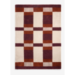 Burgundiapunane/kreemikas k&auml;sitsi kootud vaip taaskasutatud kiududest 160x230 cm Franka - MADE