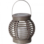 Pruun p&auml;ikesepaneeliga LED-latern sobib v&auml;litingimustesse , k&otilde;rgus 16 cm Rotang - Star Trading