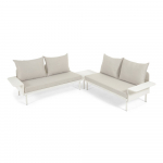 Valge alumiiniumist nurgadiivan koos lauaga Zaltana - Kave Home